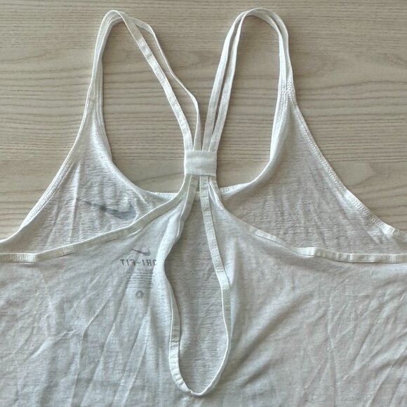 White Nike DriFit Strappy Athletic Tank Top - Picture 4 of 8